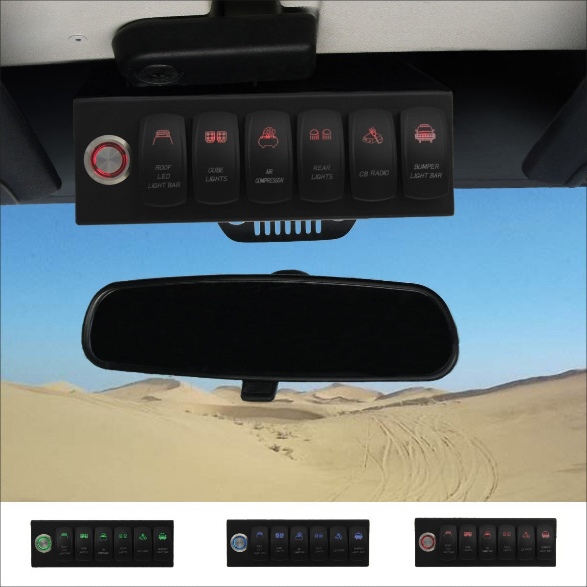6-switch Pro in Red for Jeep JK & JKU 2007-2018