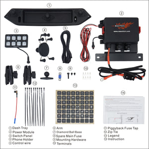 JL100 8-switch Programmable Switch Panel Power Control System for Jeep Wrangler JL JLU and Gladiator